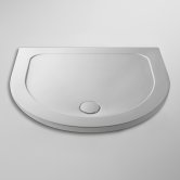 Nuie Pearlstone Bespoke D-Shaped Shower Tray 1050mm x 950mm - White