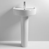 Nuie Provost Basin and Full Pedestal 520mm Wide - 1 Tap Hole