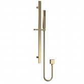 Nuie Windon Square Slider Rail Shower Kit with Outlet Elbow - Brushed Brass