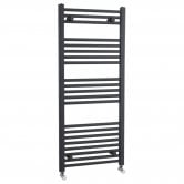 Nuie Straight Heated Towel Rail 1150mm H x 500mm W - Anthracite