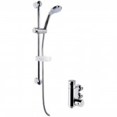 Nuie Vertical Thermostatic Bar Shower Valve with Classic Multi Function Slider Rail Kit - Chrome