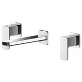 Nuie Windon 3-Hole Wall Mounted Basin Mixer Tap without Plate - Chrome