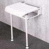 Nymas NymaSTYLE Compact Hinged Padded Shower Seat with Legs - White