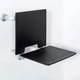 Nymas NymaSTYLE Contemporary Removable Slimline Shower Seat with Back Rest - Black