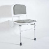 Nymas NymaSTYLE Doc M Padded Shower Seat with White Frame - Grey
