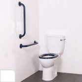 Nymas Nyma PRO Close Coupled Toilet Doc M Pack White - 2 x White Grab Rails