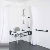 Nymas NymaCARE Doc M Shower Grab Rail Pack with Concealed Fixings - Satin Grab Rails