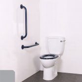 Nymas NymaPRO Close Coupled Ambulant Doc M Toilet Pack with Stainless Steel Grab Rails - Grey