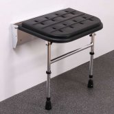 Nymas NymaSTYLE Premium Wall Mounted Padded Shower Seat with Legs - Black