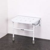 Nymas NymaCARE Premium Wall Mounted Shower Seat with Legs - White