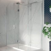 Orbit 8mm Walk-In Shower Enclosure with Flipper Panel 1200mm x 700mm (700mm+700mm Clear Glass)