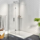Orbit A8 Wet Room Glass with Deflector Panel (900mm + 275mm) Wide - 8mm Clear Glass