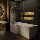 Orbit L-Shaped Shower Bath 1700mm x 700mm/850mm - Left Handed