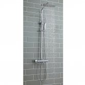 Orbit Curvo Thermostatic Bar Mixer Shower with Shower Kit and Fixed Head - Chrome