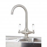 Orbit Harrogate Kitchen Sink Mixer Tap Dual Handle - Brushed Nickel