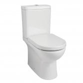 Orbit Petit Rimless Open Back Close Coupled Toilet with Push Button Cistern and Soft Close Seat - White