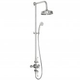 Orbit Traditional Thermostatic Exposed Mixer Shower with Adjustable Riser Rail and Fixed Head + Handset - Chrome