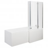 Nuie Cove L-Shaped Shower Bath Hinged Screen 1700mm x 700mm/850mm - Right Handed