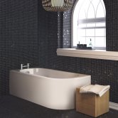 Nuie Crescent Back to Wall Single Ended Bath and Panel 1700mm x 725mm - Left Handed