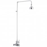 Nuie Edwardian Twin Exposed Thermostatic Shower Valve with Rigid Riser Kit - Chrome