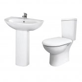 Nuie Knedlington Bathroom Suite with Close Coupled Toilet and Basin - 1 Tap Hole