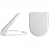 Nuie Standard D-Shape Toilet Seat with Soft Close Hinge - White