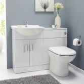 Nuie Saturn Combination Furniture Pack with Round Basin and WC Unit - 1 Tap Hole