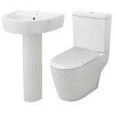 Nuie Provost Bathroom Suite with Close Coupled Toilet and Basin - 1 Tap Hole