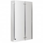 Nuie Pacific L-Shaped Double Hinged Bath Screen 1400mm H x 812mm W - 6mm Glass