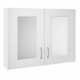 Nuie York 2 Door Mirror Cabinet 800mm Wide - White Ash
