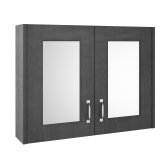 Nuie York 2 Door Mirror Cabinet 800mm Wide - Royal Grey