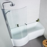 Prestige Adapt P Shaped Shower Bath 1500mm x 700/850mm Left Hand