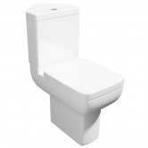 Prestige Options 600 Close Coupled Toilet with Push Button Corner Cistern - Soft Close Seat