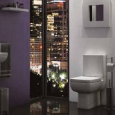Prestige Options Flush to Wall Close Coupled Toilet Push Button Cistern Premium - Soft Close Seat