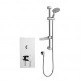 Prestige Plan Thermostatic Single Round Push Button Concealed Mixer Shower with Shower Kit