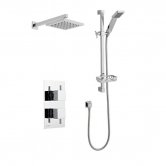 Prestige Pure Option 3 Thermostatic Concealed Shower Valve with Adjustable Slide Rail Kit and Fixed Head - Chrome