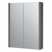 Prestige Purity Mirror Bathroom Cabinet 500mm Wide - Storm Grey Gloss