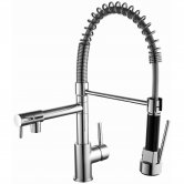 Prestige Kitchen Sink Mixer Tap With Dual Pull Out Spout - Polished Chrome
