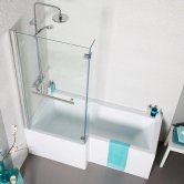 Prestige Tetris L-Shaped Shower Bath 1700mm x 700mm/850mm - Left Handed