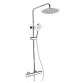 RAK Compact Thermostatic Round Bar Mixer Shower with Shower Kit + Fixed Head - Chrome