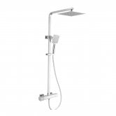 RAK Compact Thermostatic Square Bar Mixer Shower with Shower Kit + Fixed Head - Chrome