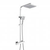 RAK Cool Touch Square Thermostatic Bar Mixer Shower with Shower Kit + Fixed Head - Chrome