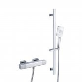 RAK Cool Touch Square Thermostatic Bar Shower Valve with Slider Rail Kit 700mm Height - Chrome