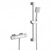 RAK Cool Touch Square Thermostatic Bar Shower Valve with Slider Rail Kit 610mm Height - Chrome