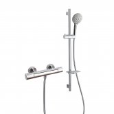 RAK Cool Touch Round Thermostatic Bar Shower Valve with Slider Rail Kit 820mm Height - Chrome