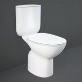 RAK Morning Rimless Open Back Close Coupled Toilet with Push Button Cistern - Soft Close Seat