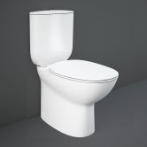 RAK Morning Rimless Back to Wall Close Coupled Toilet with Push Button Cistern - Soft Close Seat