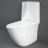 RAK Sensation Rimless Close Coupled Toilet with Bottom Inlet - Soft Close Seat