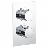 RAK Thermostatic Round 2 Outlet Concealed Shower Valve Dual Handle - Chrome