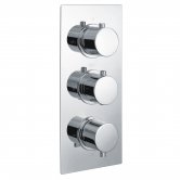 RAK Thermostatic Round 3 Outlet Concealed Shower Valve Triple Handle - Chrome